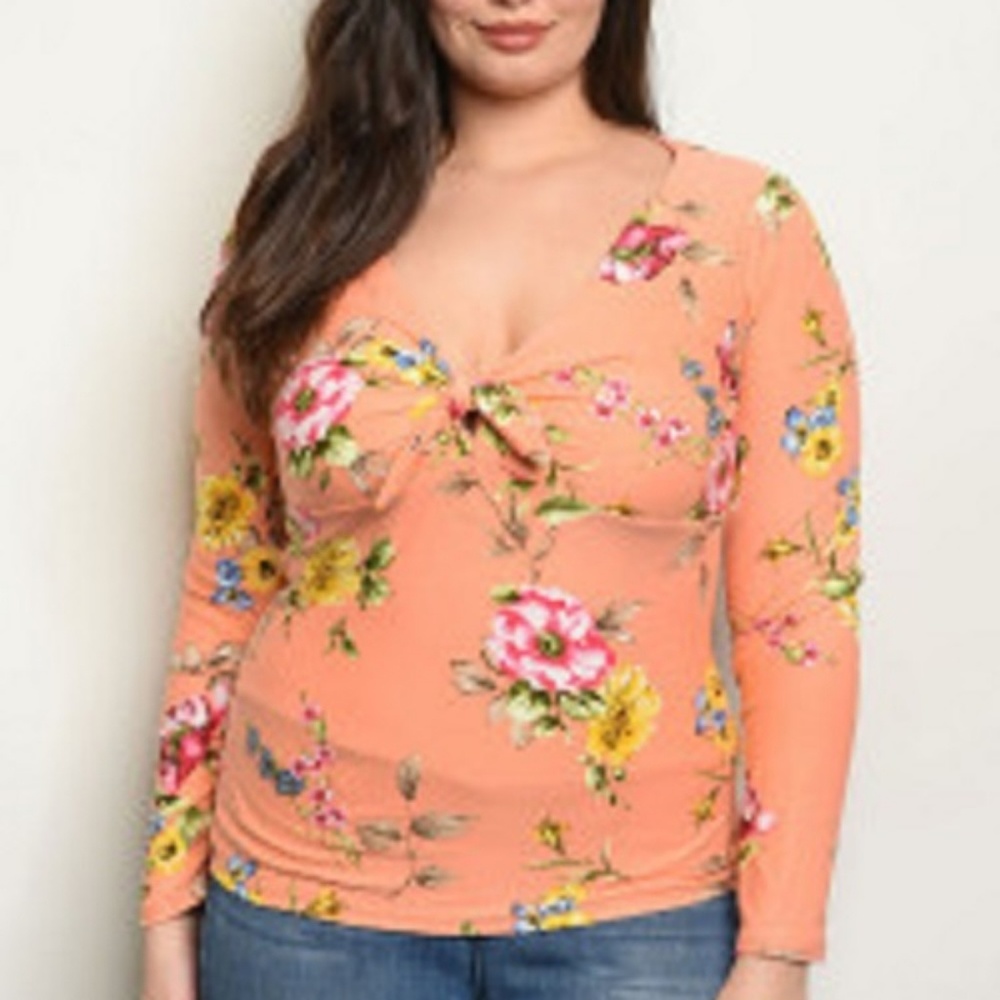 Peach floral top